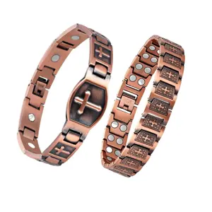 Pure Copper Magnetic Bracelet Fashion PersonalityCrossRetro Men's Bracelet, Adjustable Bracelet Father andboyfriend's gift