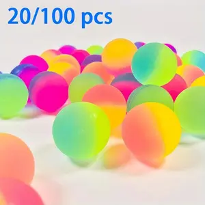 20/100pcs Colorful Rainbow Bouncy Balls- Perfect For Birthday Party Favors And Carnival Prizes Halloween Christmas Gifts