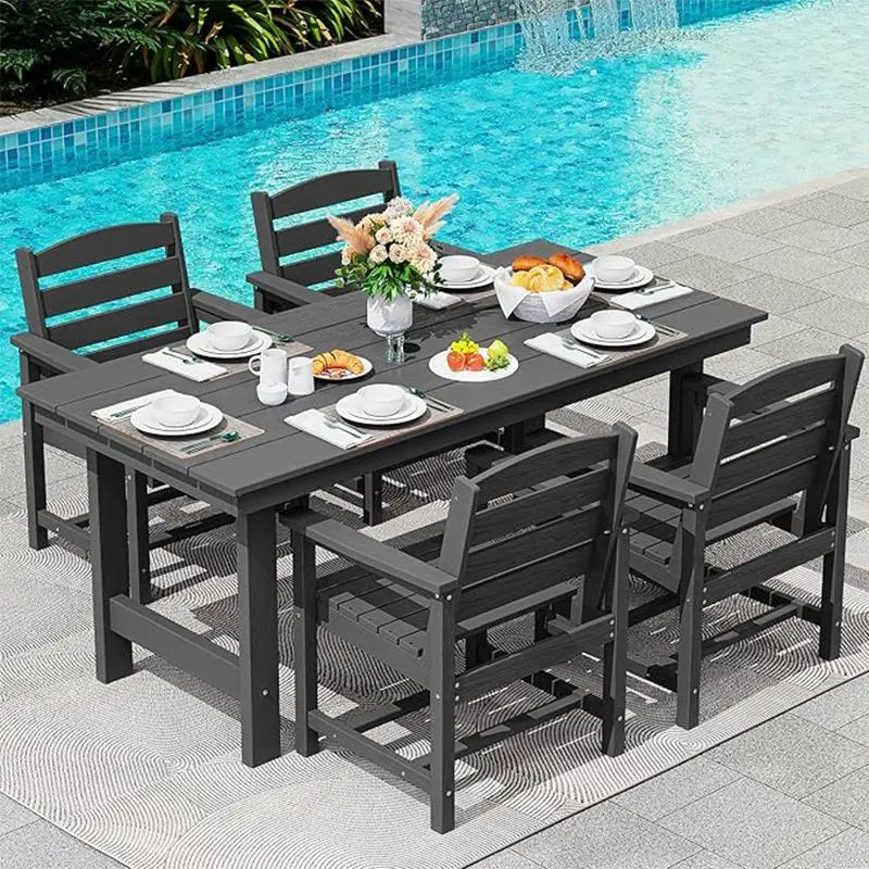 5-Piece (1 Table + 4 Chairs), Black
