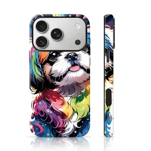 Rainbow Shih Tzu Dog Design Mobile Phone Case TPU for iPhone 17 Pro Max/16 Pro Max /15Pro Max 15/14/13/12 & Samsung S26 /S25Ultra Unique Phone Case