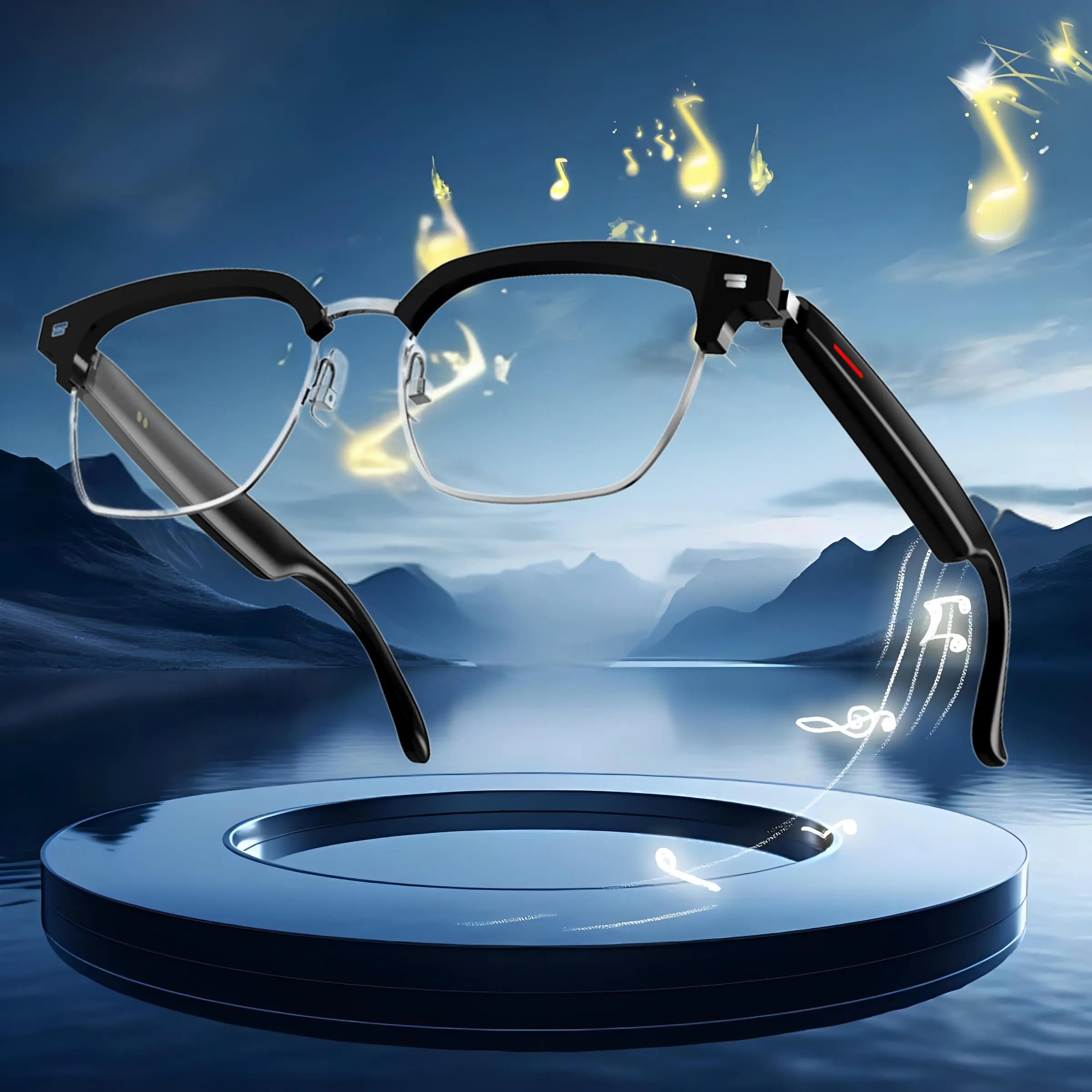 SENBONO Stylish Unisex Smart Glasses, Anti Blue Light Multifunctional Smart Glasses with Music Playback, Hands-free Calling Fashion Smart Glasses for Office, Outdoor,Cool Gadgets, Wireless Smart Glasses, Wearable Smart Glasses