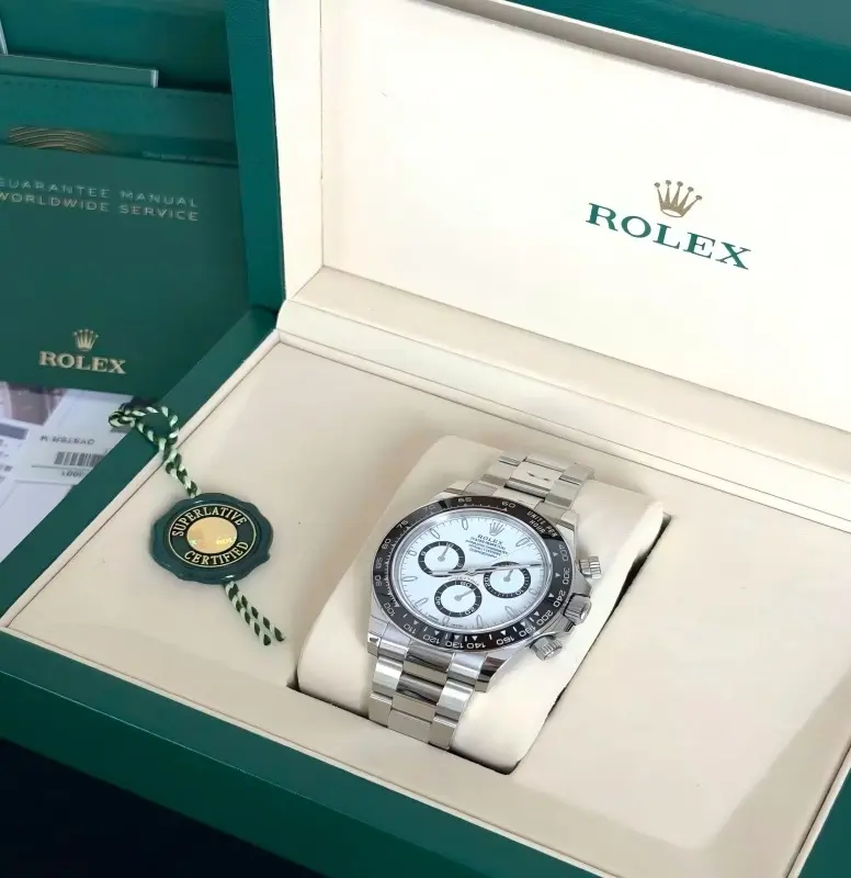 ‮ XELOR  ‬Cosmograph Daytona White Panda Dial Black Ceramic Bezel Oyster Steel Bracelet Automatic Chronograph Men Wrist Watch