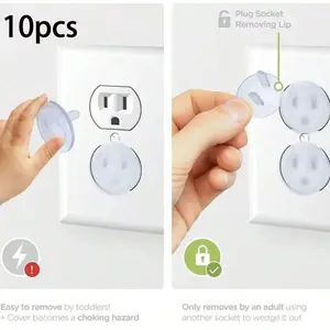 10 Transparent Baby Outlet Covers, Child Safety Electrical Protection Caps, Eu Power Socket Guards, Bathroom Waterproof Plug Protectors
