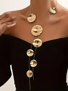 Women's Elegant Round Shaped Necklace, Fashion Jewelry for Party, Daily Clothing Decor, Trendy All-match & Exquisite Jewelry for Birthday Gift