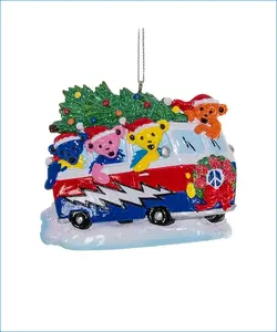 Grateful Dead - Dancing Bears on the Bus Holiday Ornament