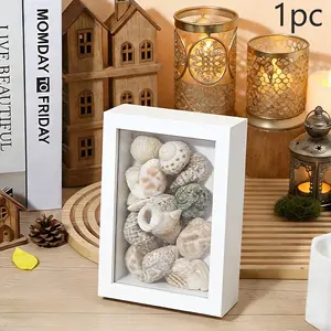 A Wooden Display Box with a Depth of 3Cm (Frame Only) Is Available in Black And White Colors. It Comes in Three Inner Dimensions: 5X7 Inches, 6X8 Inches, And 7.9X7.9 Inches, Suitable for Showcasing Insect Specimens, Shells, Stamps