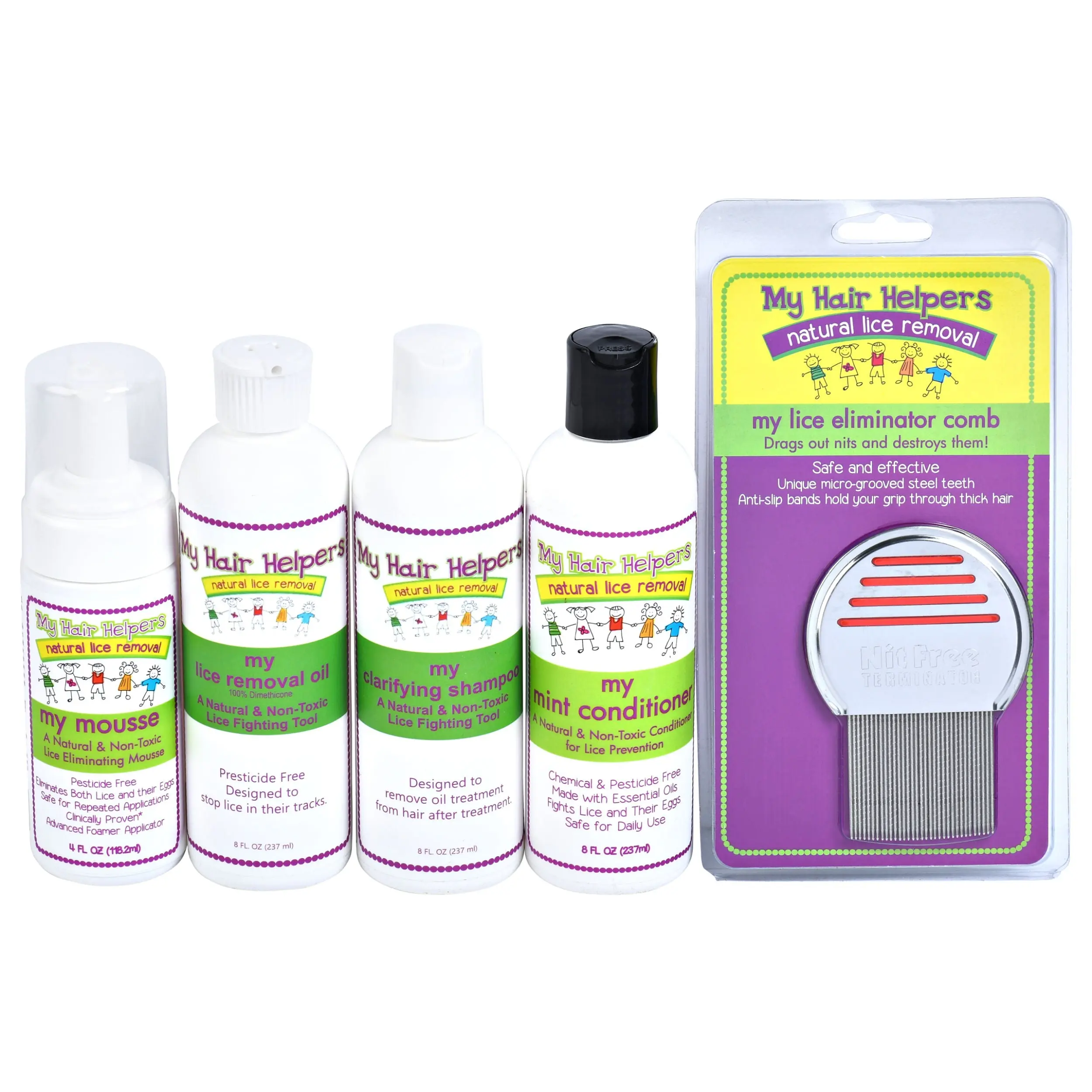 My Family Size Lice Solution Kit with Lice Removal Comb | For 2-4 Children