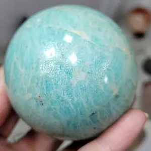 E15 Amazonite Crystal Sphere with Stand Home Ornament
