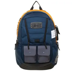 Naruto Built Up Utility Laptop Backpack with Metal Badge