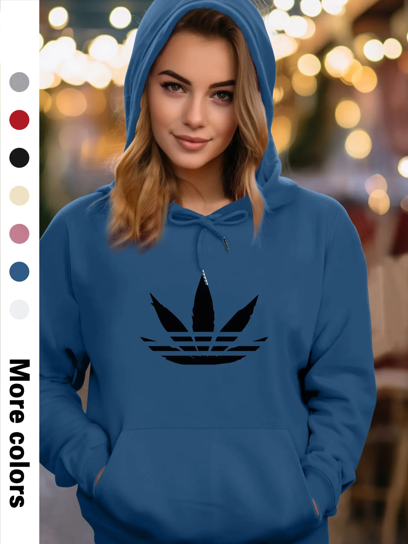 Women's Spring & Fall Casual Long Sleeve Hoodie Sweatshirt, Fitted Letter Pattern Design, Available in 7 Colors, Perfect for Daily Wear
