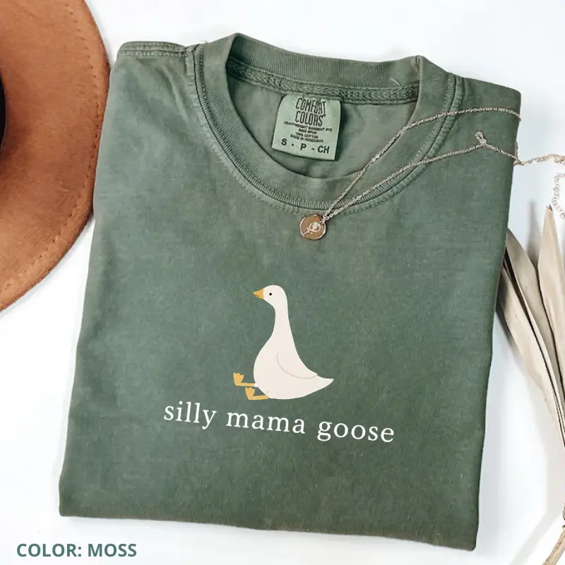 Comfort Colors Silly Mama Goose Shirt, New Mom Gift, One Silly Goose 1st Birthday Matching Family Shirt, Silly Goose First Birthday Outfit