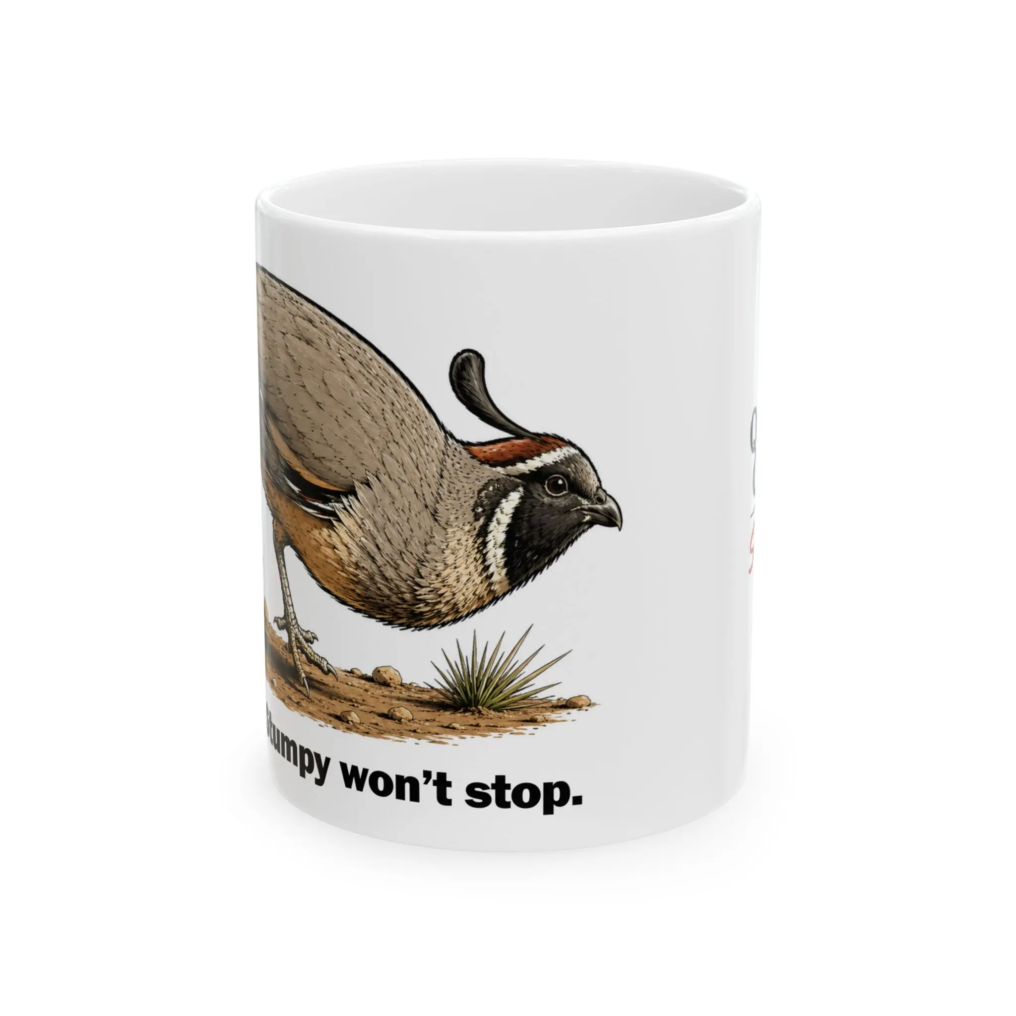 Stumpy The Quail Illustration Mug | Quail Design Ceramic Mug
