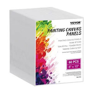 VEVOR Canvas Boards for Painting,  , 8 x 10 Inch White Canvases for Painting, 60 Pack Painting Canvas Panels for Sketching, Acrylic and Oil Painting, Watercolor, Paint Canvas for Kids and Professionals