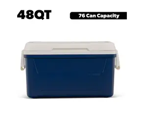 Elite 48-Quart Laguna Hard-Sided Cooler Navy Blue High-Insulation Bin 76 Can Capacity