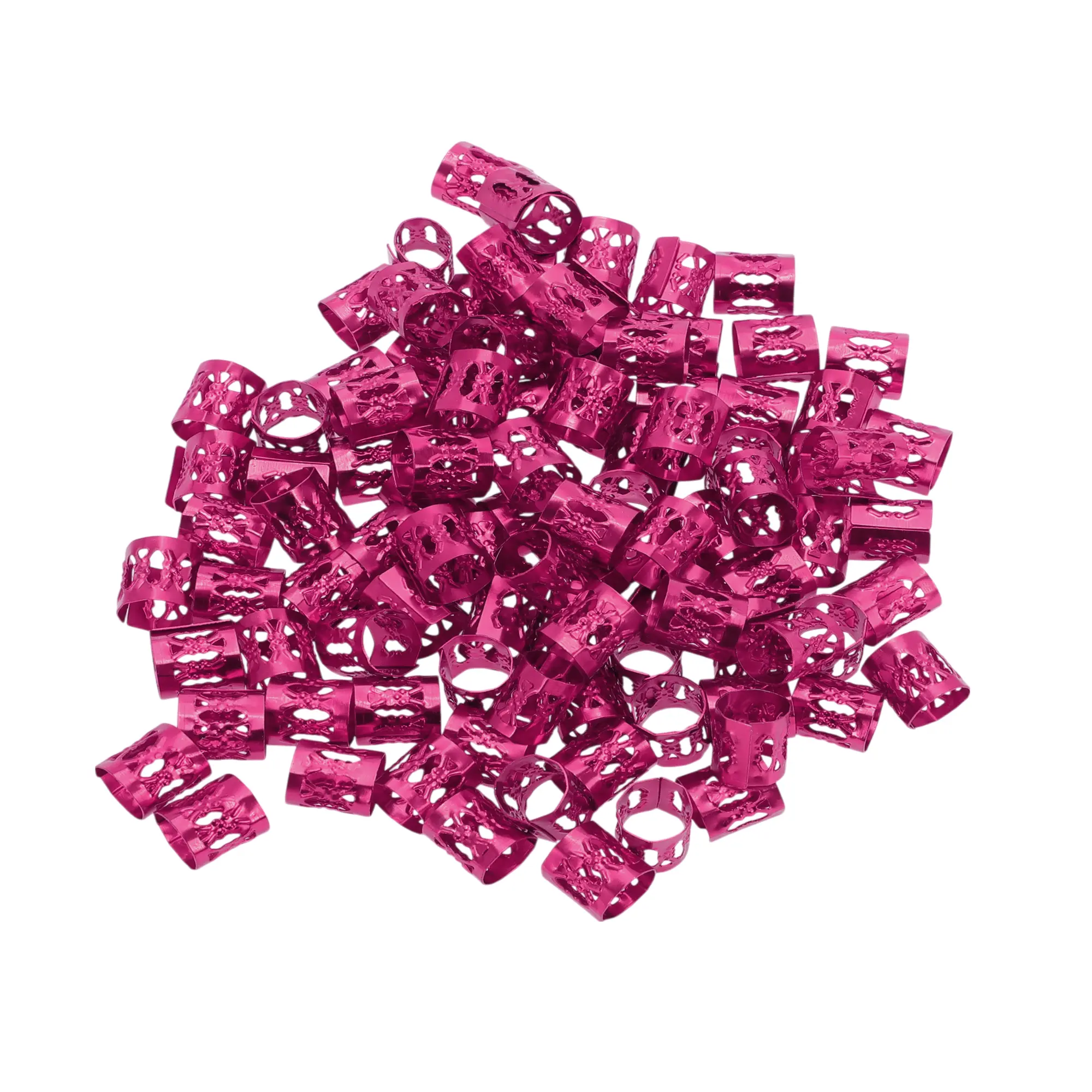 VOCOSTE 100pcs Dreadlock Beads, Aluminum Braiding Beads Metal Cuffs, Dreadlock Accessories Hair Decoration Braiding Hair Jewelry for Women