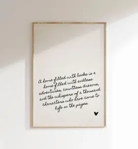 Book Quote Poster, Reader Art Wall Decor, Gift for Book Lovers