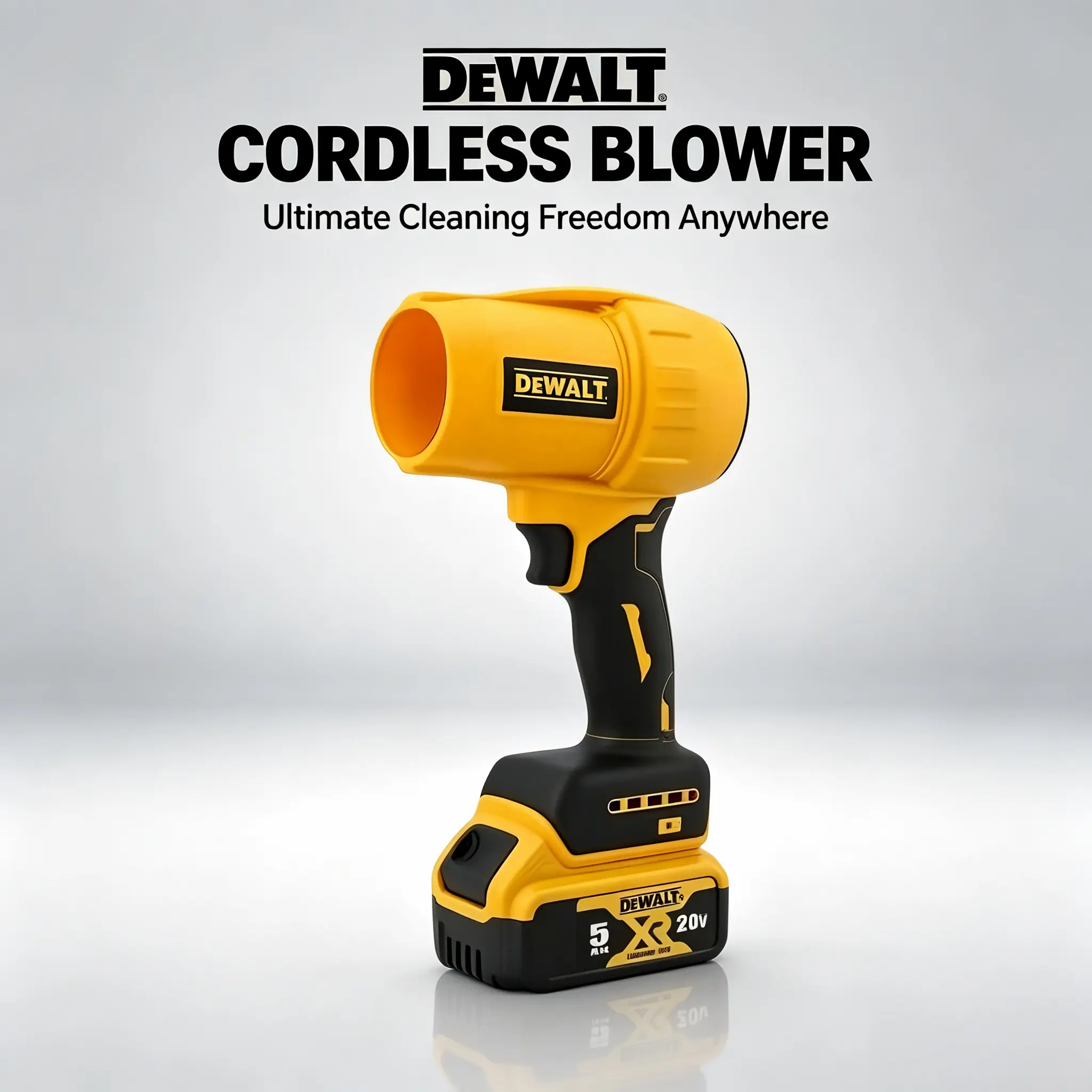 DEWALT Cordless Handheld Blower, 20V Max 6.0Ah 120Wh Lithium Battery, 200 m/s Wind Speed 30000 RPM, Multipurpose Air Blower For Campsite, Garden, Construction Site Dust & Small Debris Cleanup