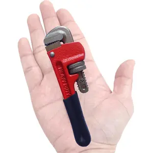 Small Pipe Wrench, 6 Inch Straight Adjustable Mini Pipe Wrench Heavy Duty for Tight Spaces