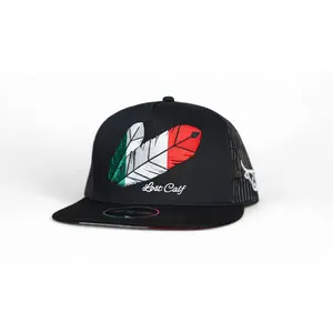 Lost Calf Mexican Tribe Black Flat Bill Trucker Hat