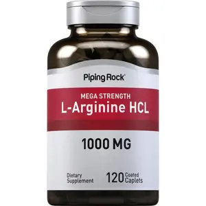 Piping Rock L-Arginine HCl 1000 mg | 120 Caplets | Supplement for Men and Women | Mega Strength | Vegetarian, Non-GMO, Gluten Free