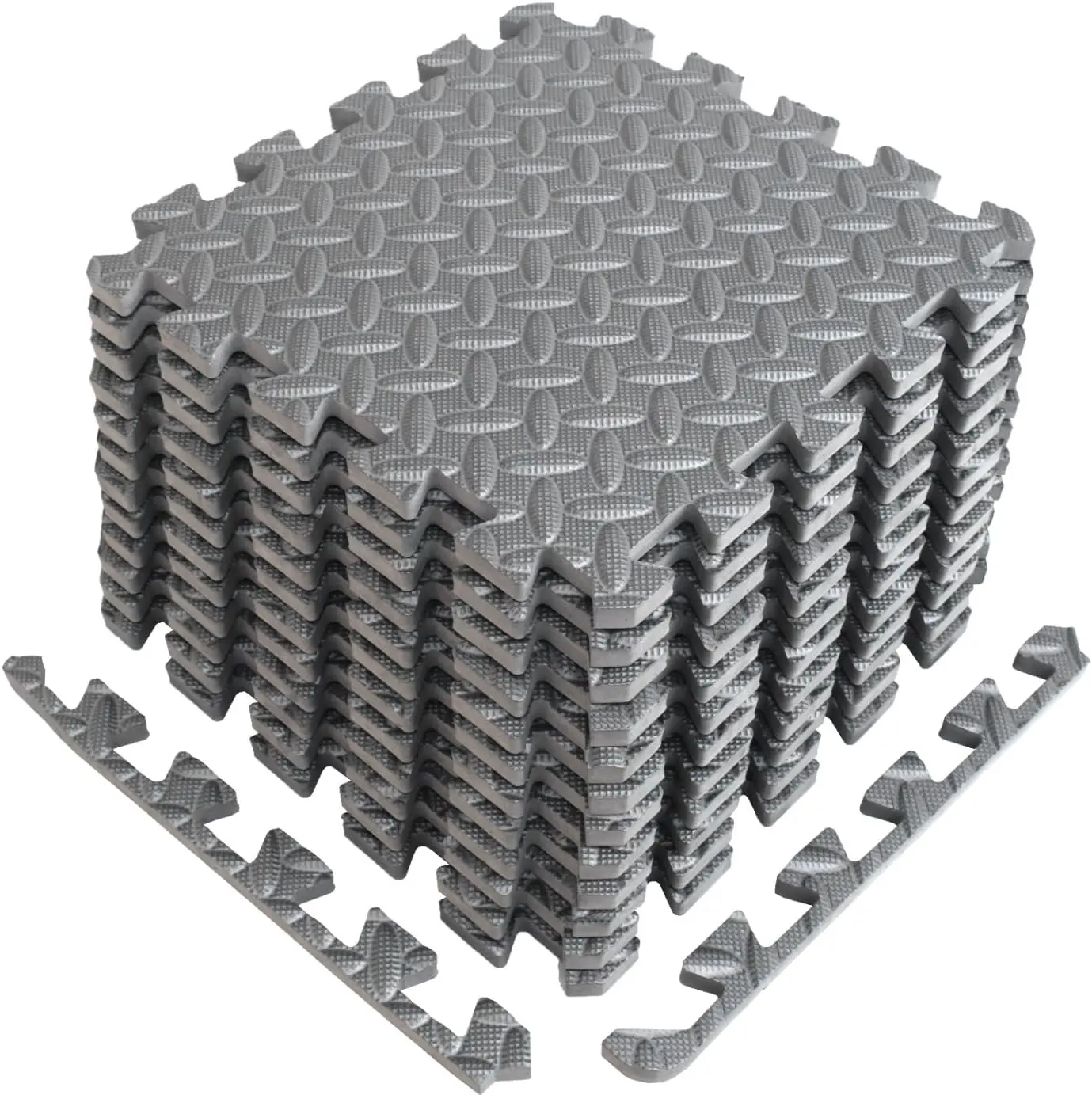 20pc EVA Foam Interlocking Fitness Mats Set, 12x12x0.45 in Gray Interlocking Floor Tiles for Home Gym Use, Soft Durable Stylish Versatile Mats for Yoga Pilates Workouts, Fitness Mat