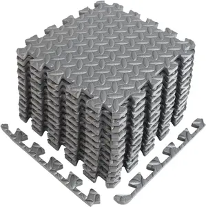 20pc EVA Foam Interlocking Fitness Mats Set, 12x12x0.45 in Gray Interlocking Floor Tiles for Home Gym Use, Soft Durable Stylish Versatile Mats for Yoga Pilates Workouts, Fitness Mat