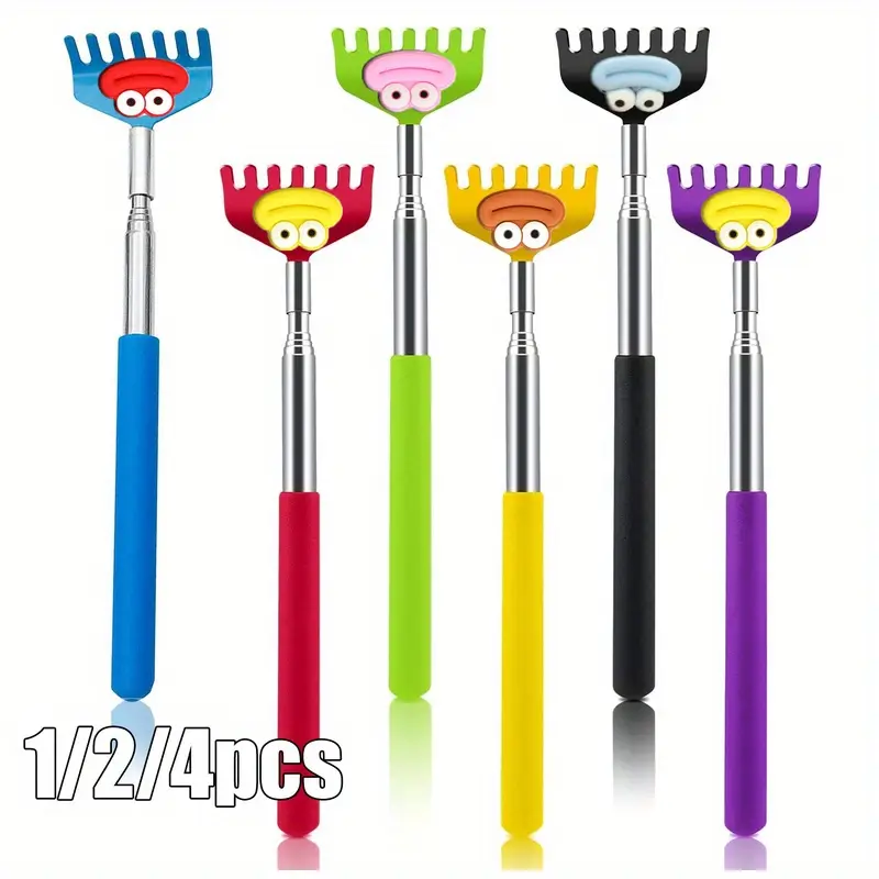 1/2/4pcs Cute Cartoon Back Scratcher, Metal Telescopic Scratcher, Telescoping Back Scratcher for Women Men, Hand Massager Tool for Adult Thanksgiving, Birthday, Christmas Gifts