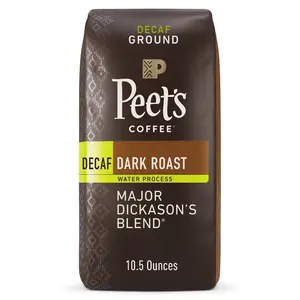 Peet's Decaf Major Dickason's Blend Dark Roast Ground Coffee 10.5oz Beverage Bean