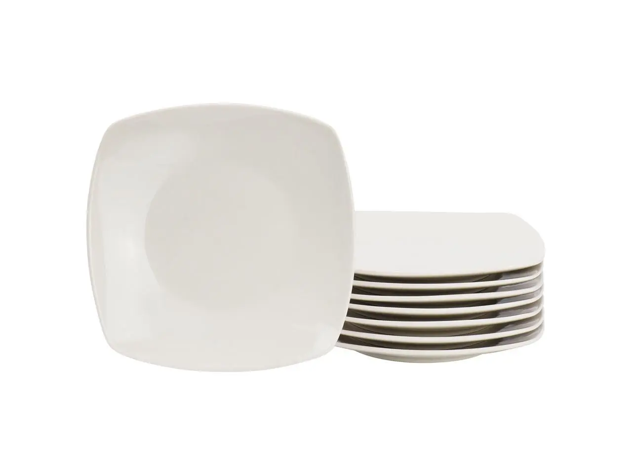 Gibson Home Zen Buffetware 8 Piece 7in Stoneware Dessert Plate Set in White Gibson Home Zen Buffetware 8 Piece 7in Stoneware Dessert Plate Set in White