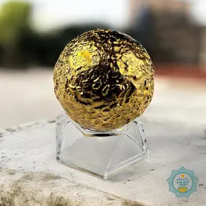 Brass Bliss Ball Meditation & Sound Healing Chime with Acrylic Stand v.2 for Calmness Serenity Balance in Your Space Handcrafted in Bali Sacred Energy Balinese Tradition Ideal for Meditation Yoga