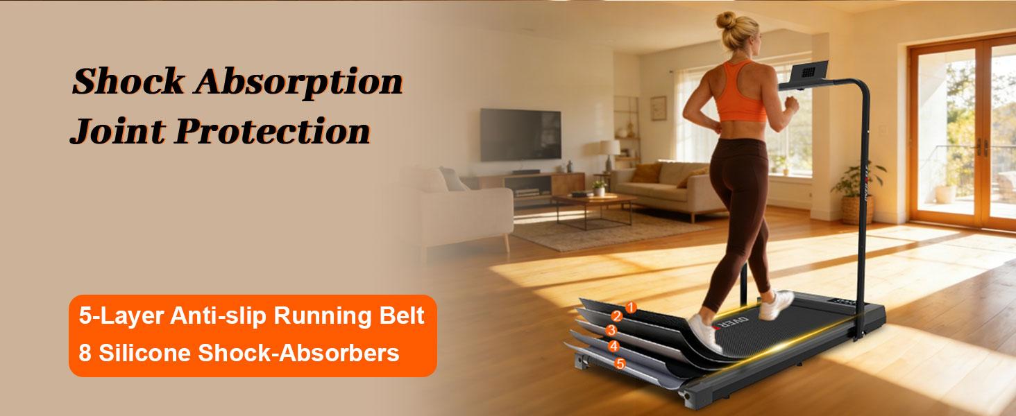 OVER SELF Walking pad Treadmill, 6.2MPH Portable Folding Treadmill with Handle Remote Control, Under Desk Treadmill Easy Storage Home Gym Fitness Equipment Workout Gear