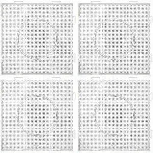 4pcs 2.6mm Mini Fuse Beads Boards Large Clear Pegboards Kits with Gift 4 Ironing Paper