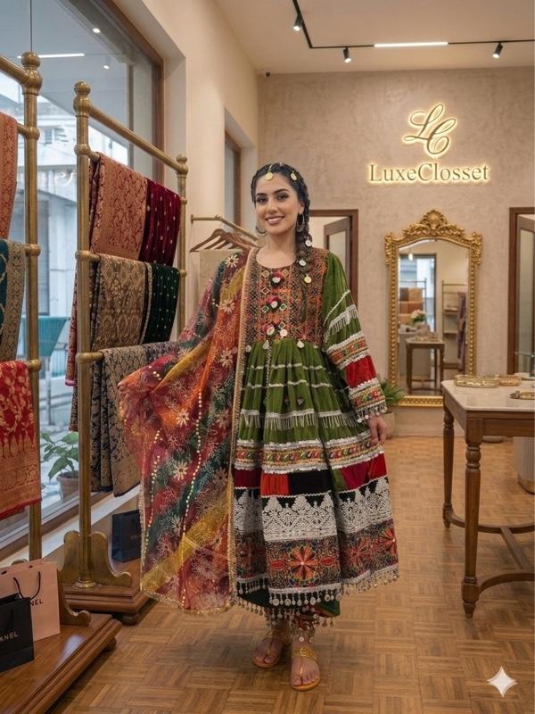 Afghan Bridal Dress: Traditional Kuchi Nikkah Gown
