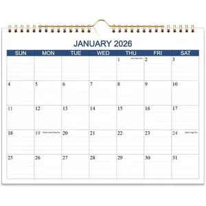 Calendar 2026-2027 - Wall Calendar Runs Jan 2026 to Jun 2027-18 Months Calendar Planner with Thick Paper for Planning and Organizing for Home or Office, Blue Hanging Calendars, 8.5 x 11 Inches Calendars 26-27