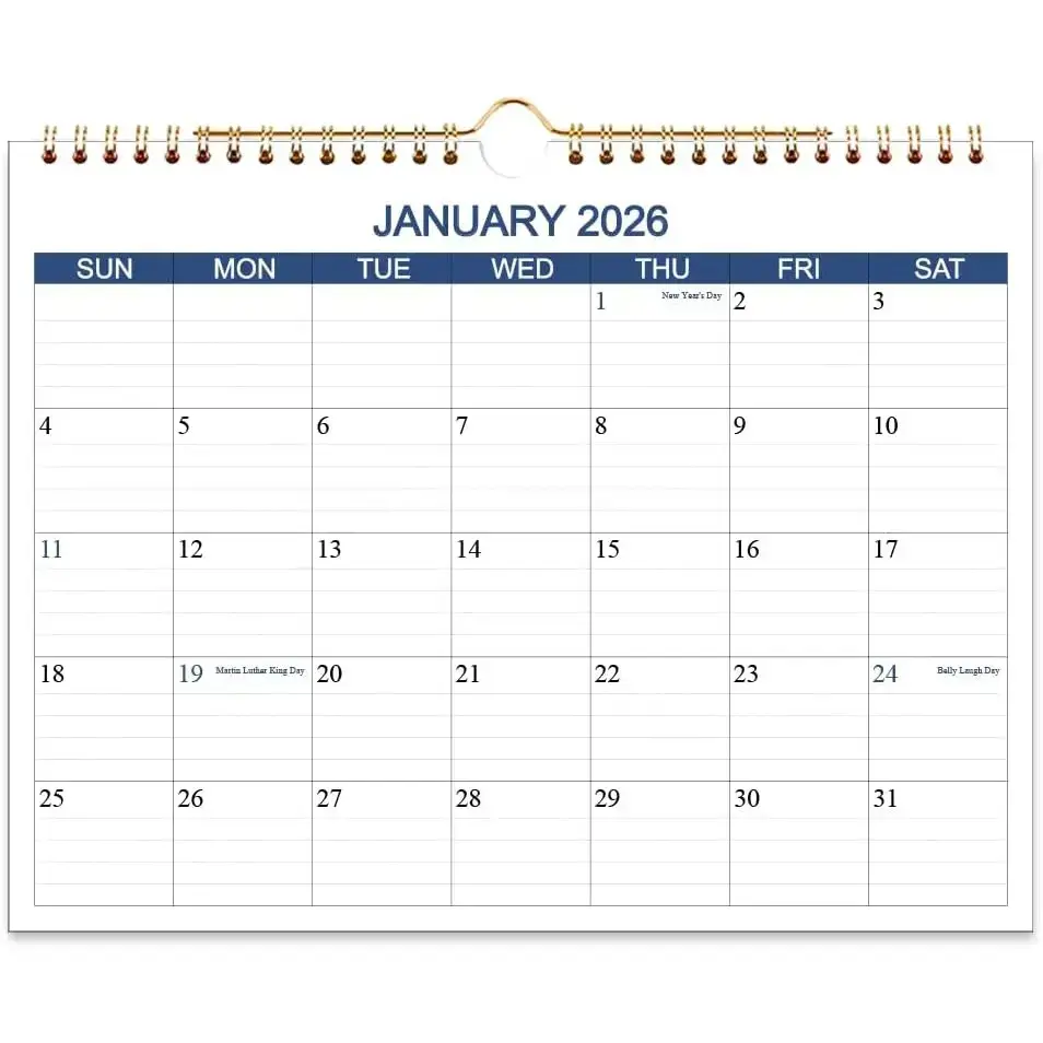 Calendar 2026-2027 - Wall Calendar Runs Jan 2026 to Jun 2027-18 Months Calendar Planner with Thick Paper for Planning and Organizing for Home or Office, Blue Hanging Calendars, 8.5 x 11 Inches Calendars 26-27