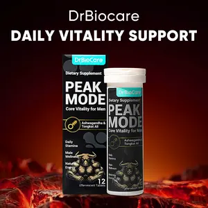 DrBioCare PEAK MODE – Men’s Vitality, Energy, Strength & Endurance Support | Portable & Fast-Dissolve Effervescent Tablets with Shilajit, Tongkat Ali, Maca & L-Arginine for Daily Focus & Wellness
