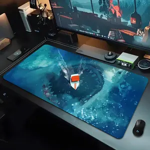 Ocean shark Mouse Pad Game Design 1000×500mm 900×400mm 800×400mm 600x300mm Large XXL Gaming Mouse Pad - Extended, Thick, Non-Slip Rubber Base Desk Mat with Precision Stitched Edges - Washable Large Desk Pad Extended Mousepad
