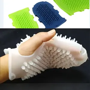 Silicone Massage Glove - Full Body Exfoliating Bath Brush with Interchangeable Colorful Pads, Ergonomic Design for Spa & Home Use, No Battery Needed, Fragrance-Free, Bath Brush, Skincare Tool, Modern Aesthetic, Durable Construction