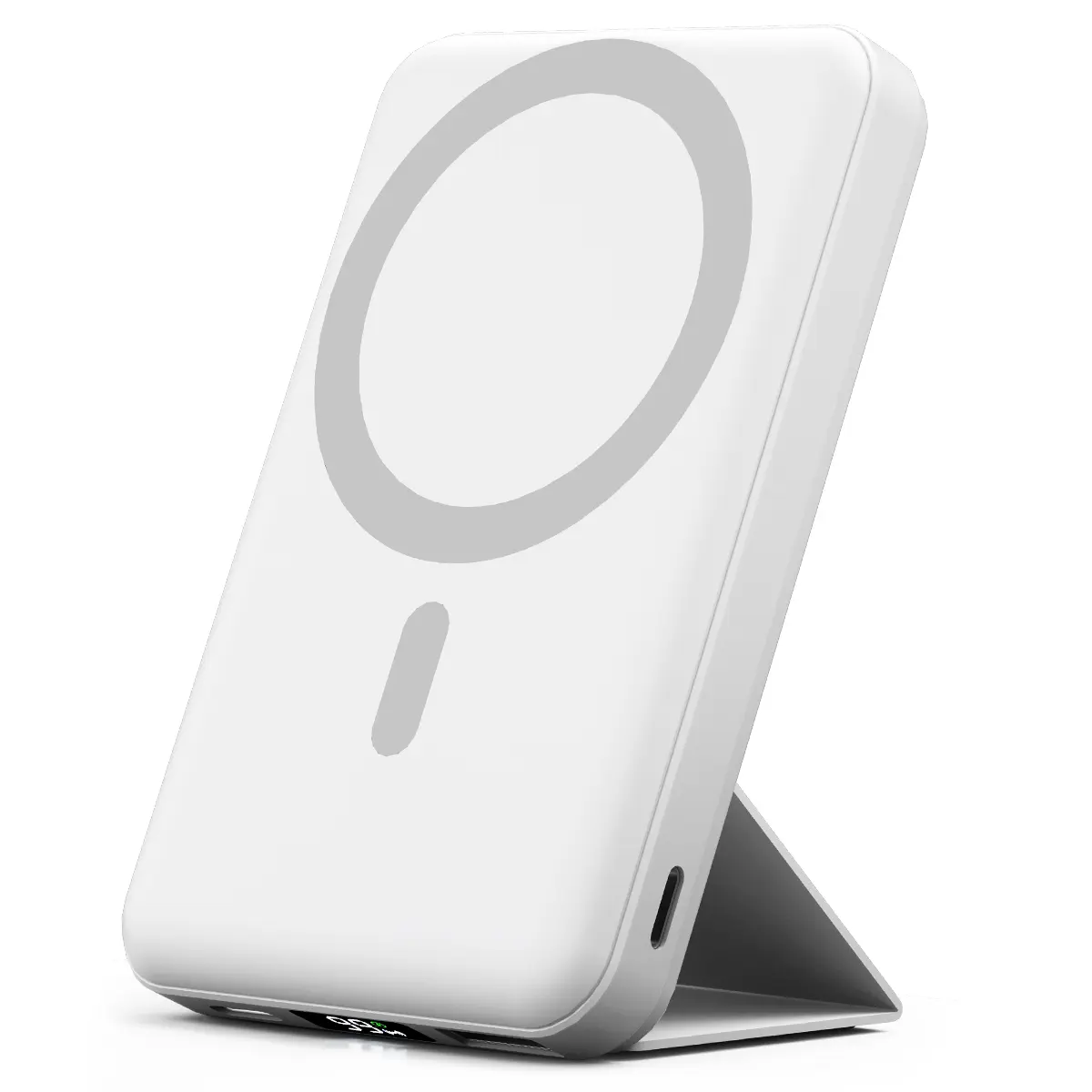 Wireless Charging Power Bank, 10000 mAh Power Bank with Folding Stand and USB-C Cable LED Display, Magnetic Power Bank 22.5W PD Fast Charging for iPhone
