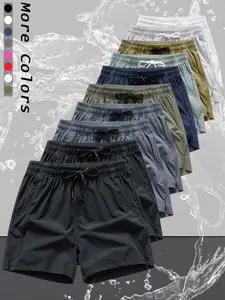 Men's Solid Color Drawstring Waist Shorts, Casual Comfy Regular Fit Shorts for Summer, Men's Bottoms for Daily Wear