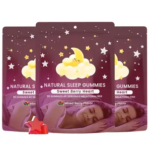 3 PCS I Natural Sleep Gummies - 40 Servings -Sweet Mixed Berry Stars (Melatonin Free)