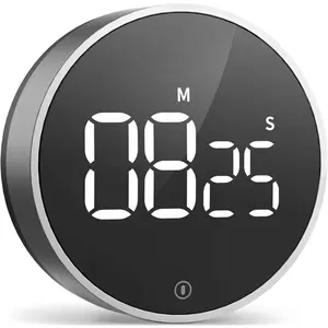 Digital Kitchen Timer - Magnetic Countdown Countup Timer with Large LED Display Volume Adjustable, Easy for Cooking and for Seniors and Kids to Use (Space Grey)