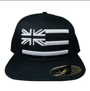 ANXD White Hawaiian Flag 3D Black Snapback Hat | 58cm Adjustable | Double Portion Supply