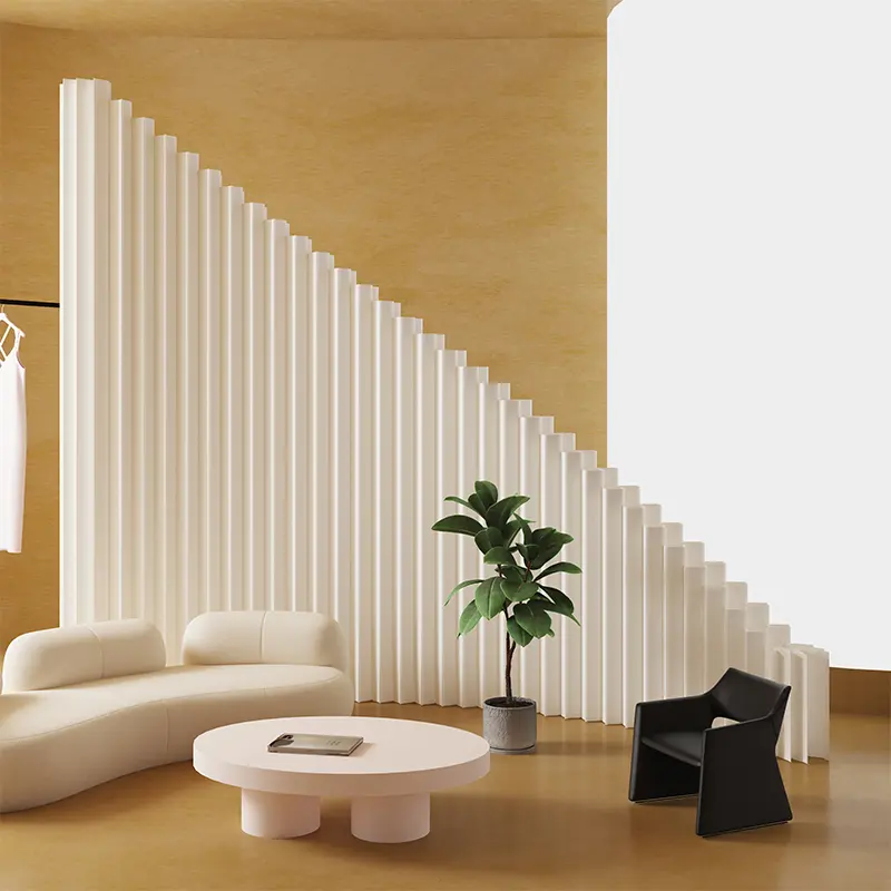 Foldable room divider screen crafted from kraft paper, offering versatile placement for offices, living rooms, and beauty salons