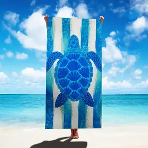 Oversized Turtle Pattern Beach Towel - Thickened Anti-Sand Soft Towel, Perfect for Swimming Pool & Beach