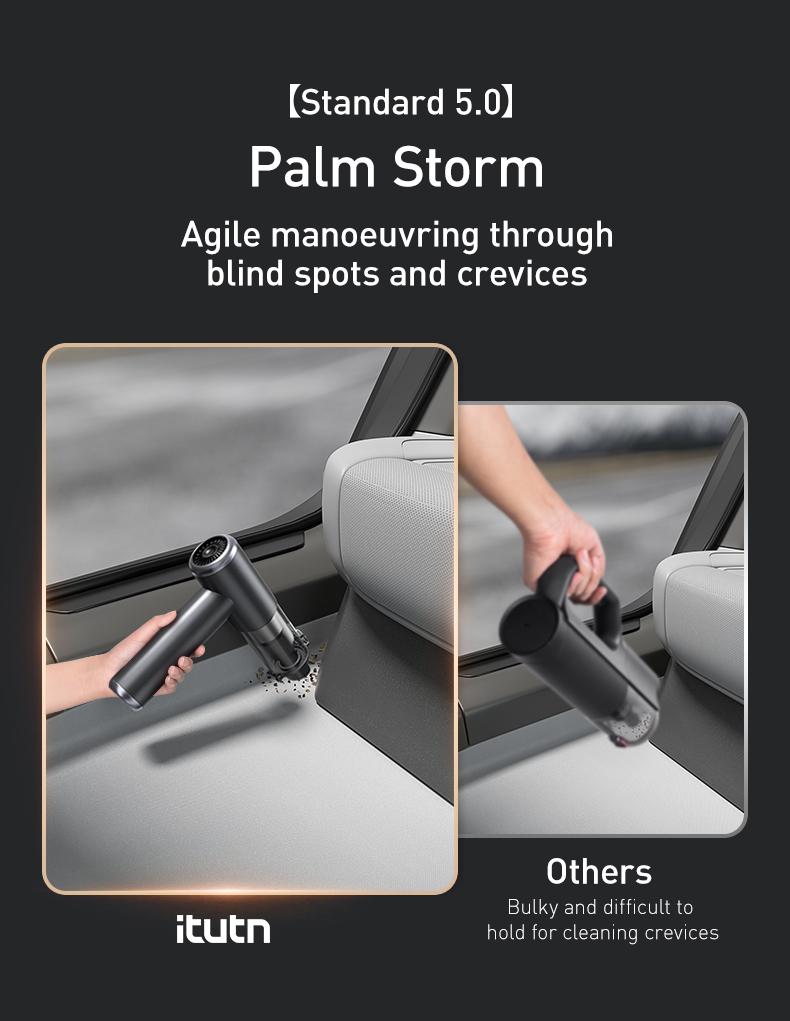 itutn car vacuum/blower M8, 5-in-1 Mini Vacuum Cleaner Cordless & Air Duster ,22000Pa Powerful Suction, Handheld Portable Vacuum For Car, Home, PC, Keyboard, Desk, Pet Hair Cleaning