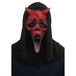 Adult Rhinestone Devil Ghost Face Mask