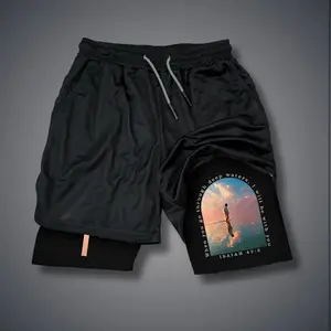 Christianity Double-Layer Sports Shorts Graphic Shorts Black Shorts Camo Shorts Streetwear Shorts Men Outfits Men Short Shorts Vacation Outfits Shorts