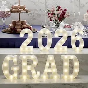 Graduation Decorations 2026 Deals-8 LED Long Marquee Light up Letters 'Grad 2026' - Graduation Party Decor for Kindergarten Preschool High School College Graduation Atronor