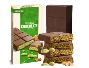 Dubai Chocolate Bar Pistachio 3.35oz (95g), Premium Mini Dubai Chocolate Bar with Pistachio Cream and Kataifi, Viral Candy with Shredded Phyllo Dough, Knafeh